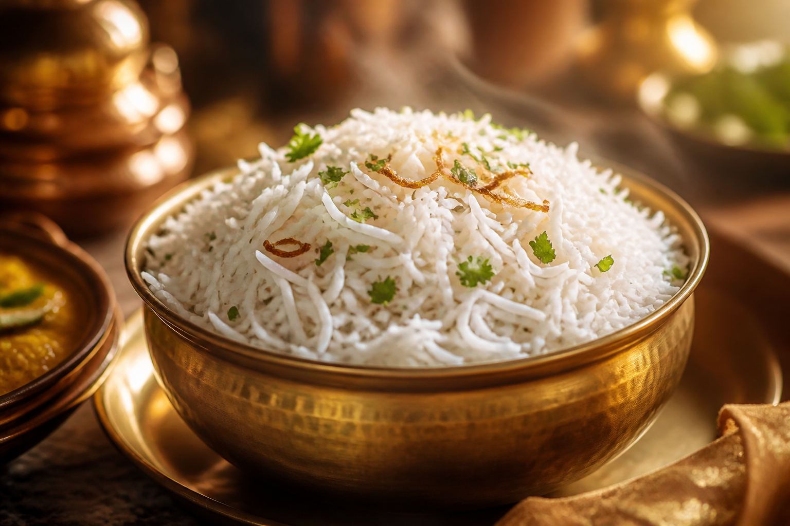 Steamed rice — veg Dham